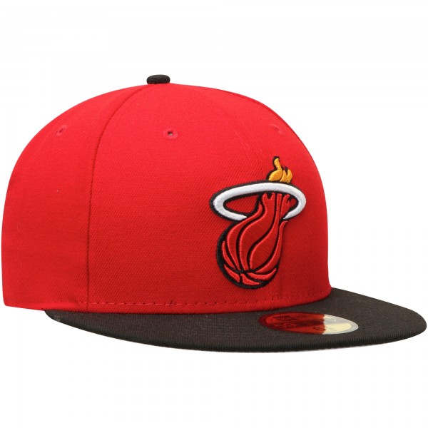 Бейсболка Miami Heat New Era Red/Black Official Team Color 2Tone 59FIFTY