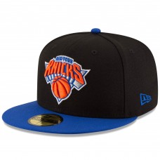 New York Knicks New Era Official Team Color 2Tone 59FIFTY Fitted Hat - Black/Royal