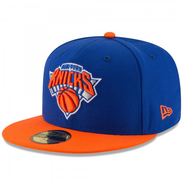 New York Knicks New Era Official Team Color 2Tone 59FIFTY Fitted Hat - Royal/Orange