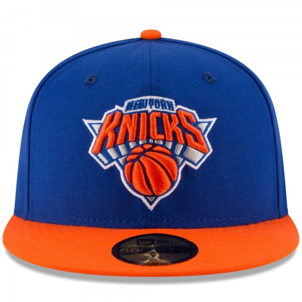 New York Knicks New Era Official Team Color 2Tone 59FIFTY Fitted Hat - Royal/Orange