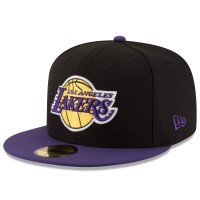 Бейсболка Los Angeles Lakers New Era Black/Purple Official Team Color 2Tone 59FIFTY