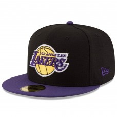 Бейсболка Los Angeles Lakers New Era Black/Purple Official Team Color 2Tone 59FIFTY