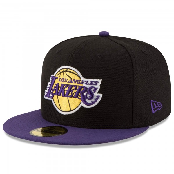 Бейсболка Los Angeles Lakers New Era Black/Purple Official Team Color 2Tone 59FIFTY