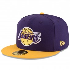 Бейсболка Los Angeles Lakers New Era Purple/Gold Official Team Color 2Tone 59FIFTY