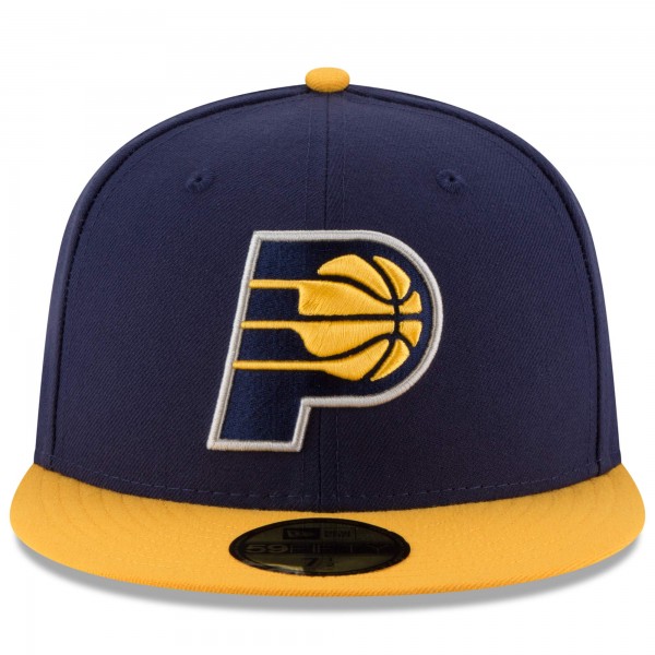 Бейсболка Indiana Pacers New Era Official Team Color 2Tone 59FIFTY - Navy/Yellow - официальный мерч NBA