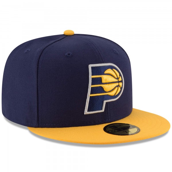 Бейсболка Indiana Pacers New Era Official Team Color 2Tone 59FIFTY - Navy/Yellow - официальный мерч NBA