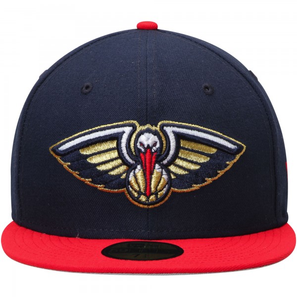 Бейсболка New Orleans Pelicans New Era Official Team Color 2Tone 59FIFTY - Navy/Red - официальный мерч NBA