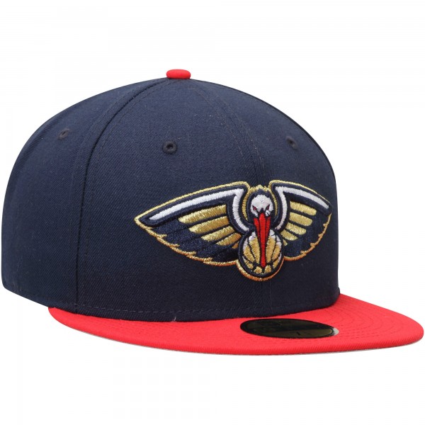 Бейсболка New Orleans Pelicans New Era Official Team Color 2Tone 59FIFTY - Navy/Red - официальный мерч NBA