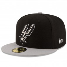Бейсболка San Antonio Spurs New Era Official Team Color 2Tone 59FIFTY - Black/Gray