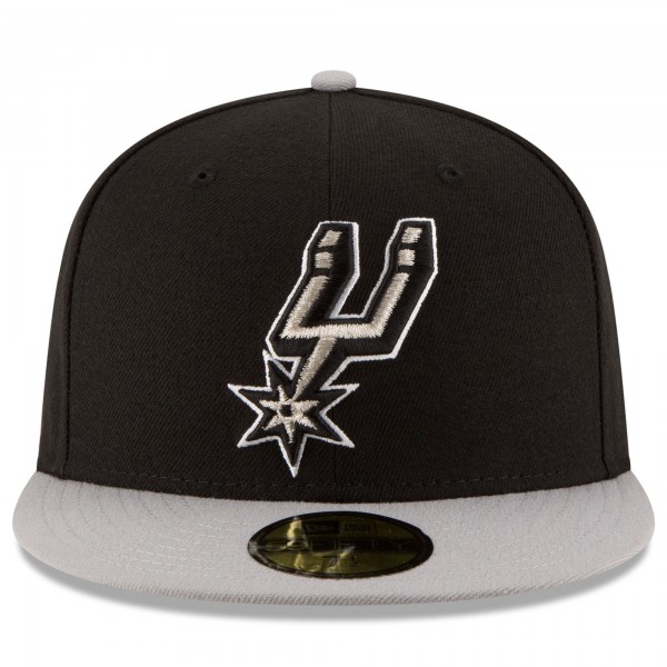 Бейсболка San Antonio Spurs New Era Official Team Color 2Tone 59FIFTY - Black/Gray