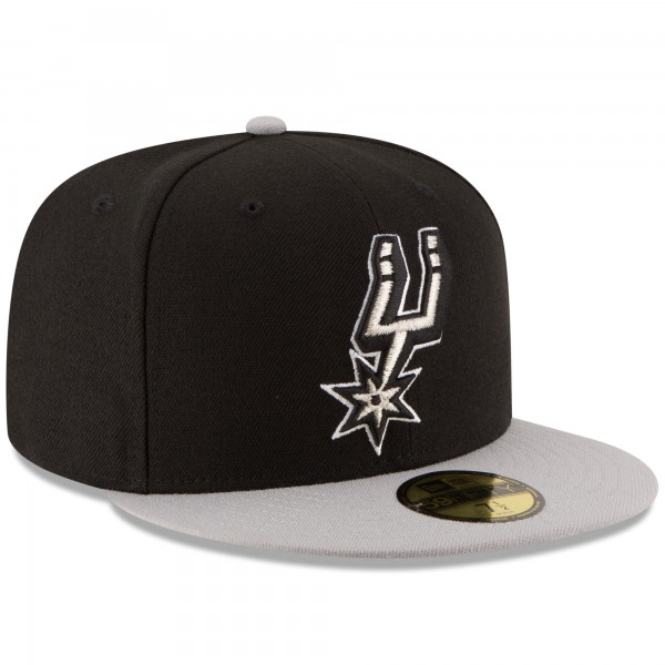 Бейсболка San Antonio Spurs New Era Official Team Color 2Tone 59FIFTY - Black/Gray