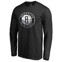 Футболка с длинным рукавом Brooklyn Nets Black Gradient Logo