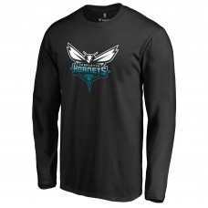Футболка с длинным рукавом Charlotte Hornets Black Gradient Logo