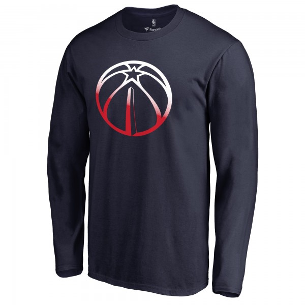 Футболка с длинным рукавом Washington Wizards Gradient Logo - Navy