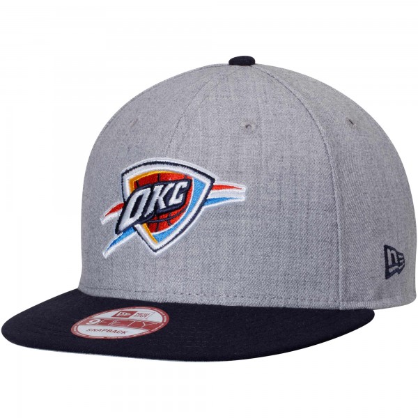 Бейсболка Oklahoma City Thunder New Era Heathered Gray/Navy Two-Tone 9FIFTY Snapback