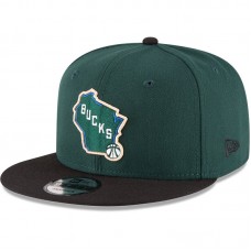 Бейсболка Milwaukee Bucks New Era 2-Tone 9FIFTY Adjustable - Hunter Green/Black