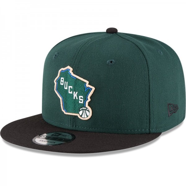 Бейсболка Milwaukee Bucks New Era 2-Tone 9FIFTY Adjustable - Hunter Green/Black