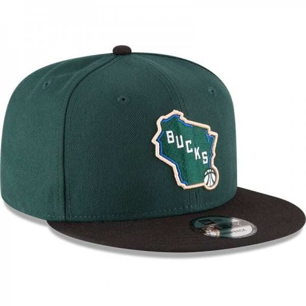 Бейсболка Milwaukee Bucks New Era 2-Tone 9FIFTY Adjustable - Hunter Green/Black