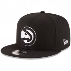 Бейсболка Atlanta Hawks New Era Black Black & White Logo 9FIFTY Snapback