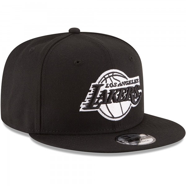 Бейсболка Los Angeles Lakers New Era Black & White Logo 9FIFTY - Black