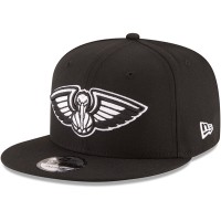 Бейсболка New Orleans Pelicans New Era Black Black & White Logo 9FIFTY Adjustable