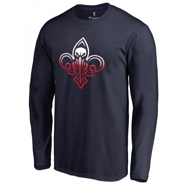 Футболка с длинным рукавом New Orleans Pelicans Gradient Logo - Navy