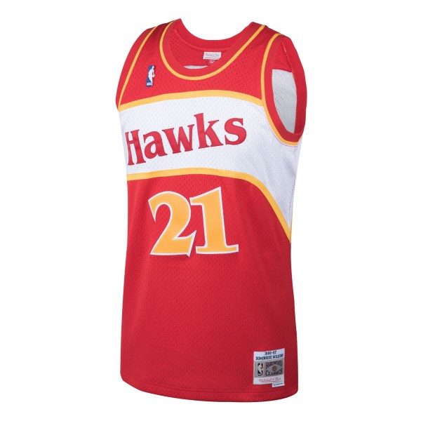 Игровая майка Dominique Wilkins Atlanta Hawks Mitchell & Ness 1986-87 Hardwood Classics Swingman - Red - оригинальная джерси НБА