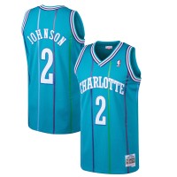 Игровая форма Larry Johnson Charlotte Hornets Mitchell & Ness 1992-93 Hardwood Classics Swingman - Teal