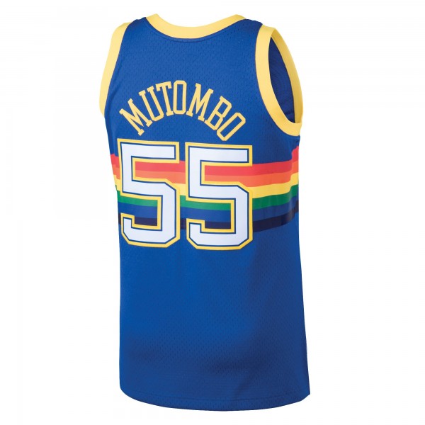 Игровая майка Dikembe Mutombo Denver Nuggets Mitchell & Ness 1991-92 Hardwood Classics Swingman - Blue - оригинальная джерси НБА