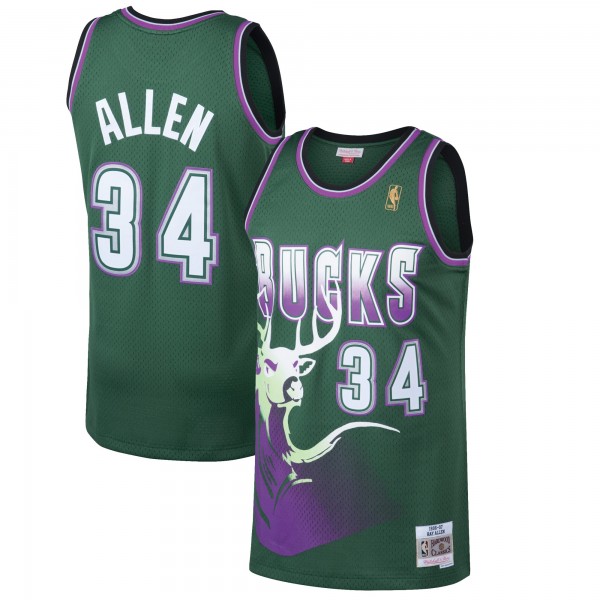 Игровая форма  Ray Allen Milwaukee Bucks Mitchell & Ness 1996-97 Hardwood Classics Swingman - Kelly Green