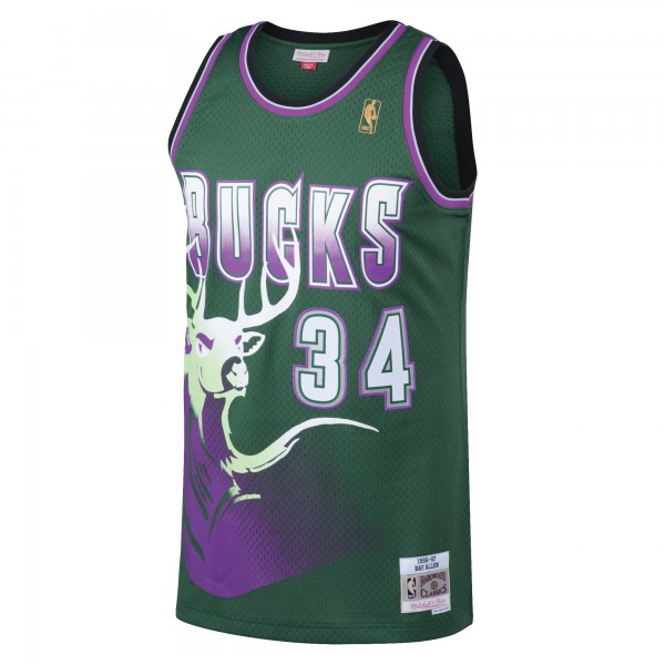 Игровая форма  Ray Allen Milwaukee Bucks Mitchell & Ness 1996-97 Hardwood Classics Swingman - Kelly Green