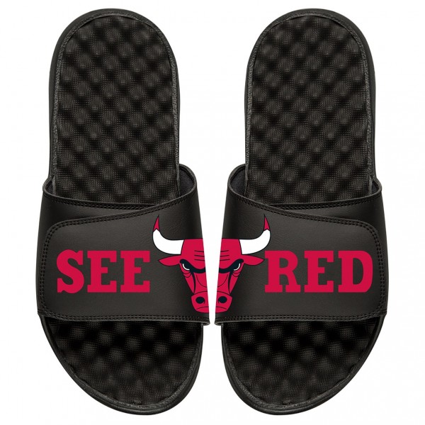 Детские шлепки Chicago Bulls ISlide Team Slogan - Black