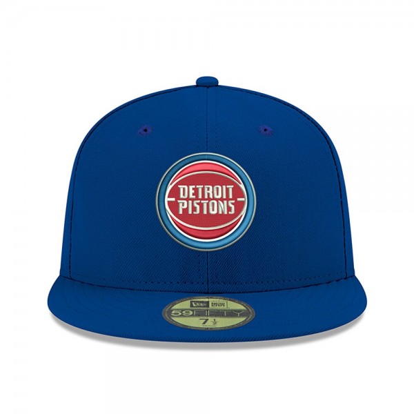 Бейсболка Detroit Pistons New Era Official Team Color 59FIFTY - Royal - официальный мерч NBA