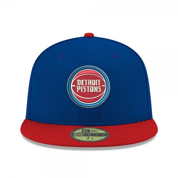 Бейсболка Detroit Pistons New Era Official Team Color 2Tone 59FIFTY - Blue - официальный мерч NBA