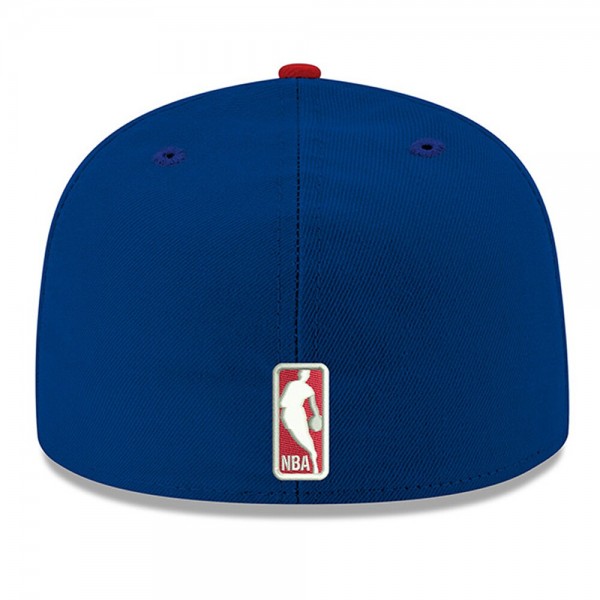 Бейсболка Detroit Pistons New Era Official Team Color 2Tone 59FIFTY - Blue - официальный мерч NBA