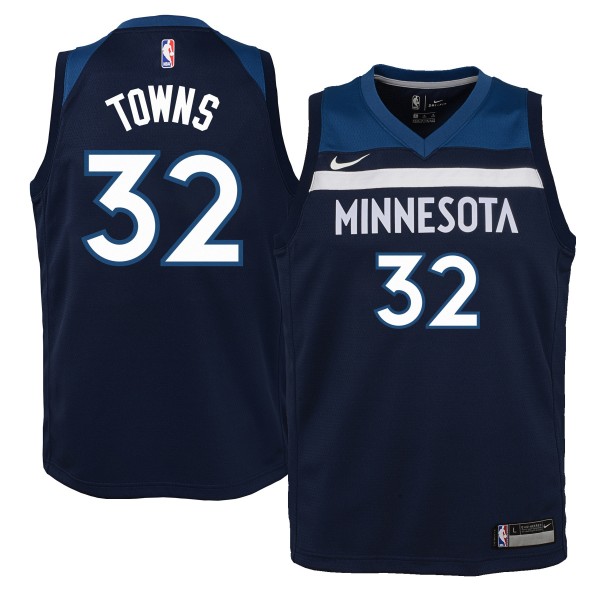 Детская игровая майка Karl-Anthony Towns Minnesota Timberwolves Nike Swingman Navy - Icon Edition - баскетбольная джерси NBA