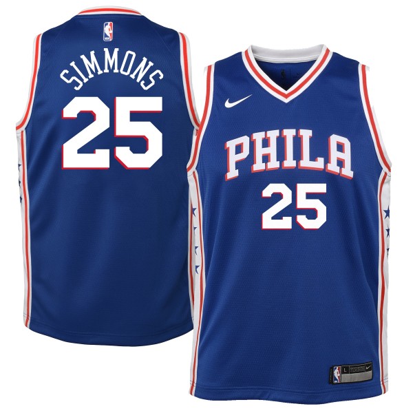 Детская игровая майка Ben Simmons Philadelphia 76ers Nike Swingman Royal - Icon Edition - баскетбольная джерси NBA