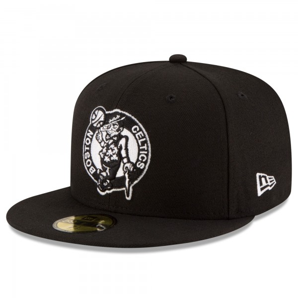 Бейсболка Boston Celtics New Era Black & White Logo 59FIFTY - Black