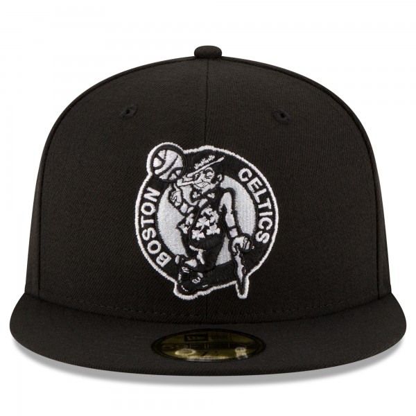 Бейсболка Boston Celtics New Era Black & White Logo 59FIFTY - Black