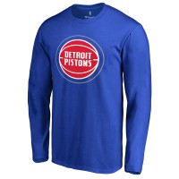 Detroit Pistons Royal Primary Logo 2 Long Sleeve T-Shirt