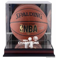 Golden State Warriors Fanatics Authentic 2017 NBA Finals Champions Logo Mahogany Basketball Display Case with Mirrored Back