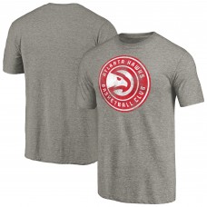 Футболка Atlanta Hawks Heathered Gray Distressed Team Logo Tri-Blend