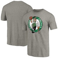 Футболка Boston Celtics Distressed Team Logo 2 Tri-Blend V-Neck - Heathered Gray