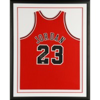 Autographed Chicago Bulls Michael Jordan Framed 1997-98 Mitchell & Ness Red Jersey - Upper Deck
