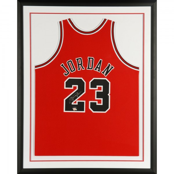 Autographed Chicago Bulls Michael Jordan Framed 1997-98 Mitchell & Ness Red Jersey - Upper Deck
