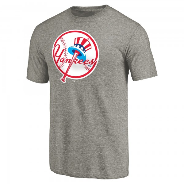 New York Yankees Ash Cooperstown Collection Forbes Tri-Blend T-Shirt