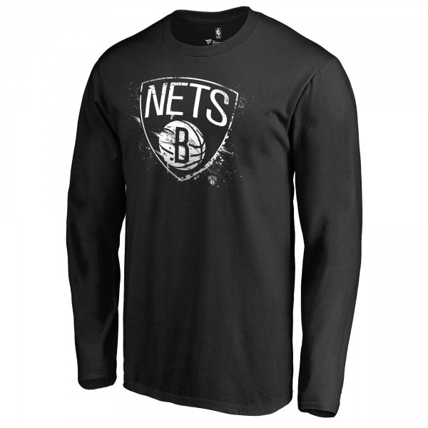 Футболка с длинным рукавом Brooklyn Nets Black Splatter Logo