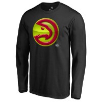 Футболка с длинным рукавом Atlanta Hawks Black Midnight Mascot