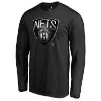 Футболка с длинным рукавом Brooklyn Nets Black Midnight Mascot