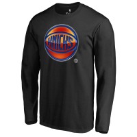 New York Knicks Black Midnight Mascot Long Sleeve T-Shirt